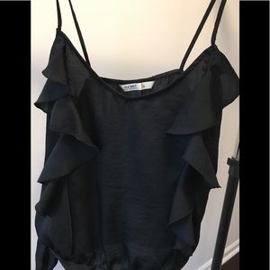 5 for $20 Black old Navi ruffles top size S